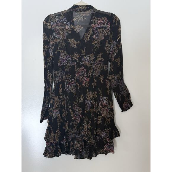 Free People Mini Dress Floral Chiffon Sheer OB677093 Black Combo Medium - Picture 4 of 6
